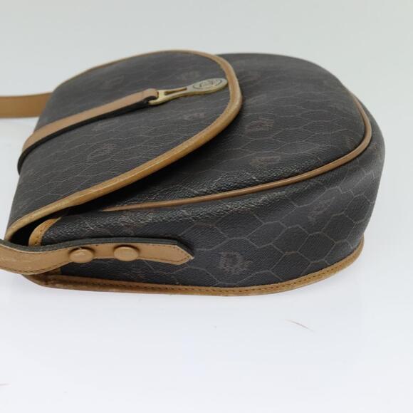 DIOR Honeycomb Canvas Shoulder Bag Pvc Leather Black - Picture 4 of 12